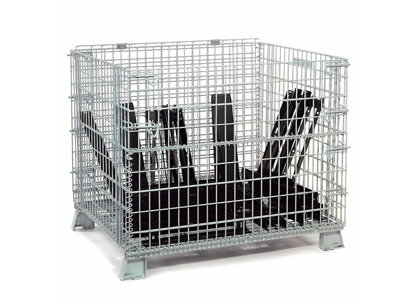 Folding Wire Container, 32"L x 20"W x 21"H, 1000 lb. Capacity, Gray