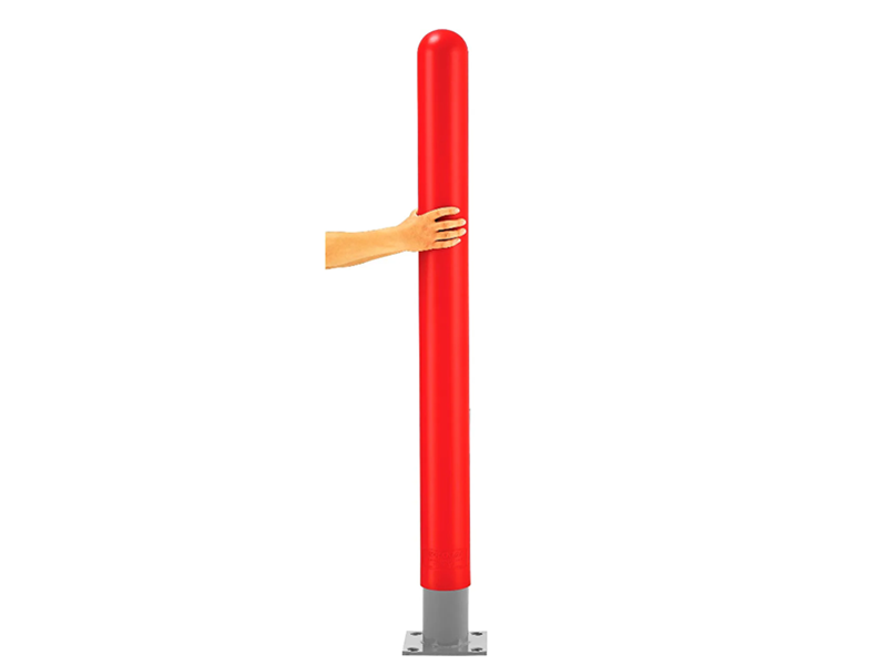 Smooth Bollard Post Sleeve 4" HDPE Dome Top, Red