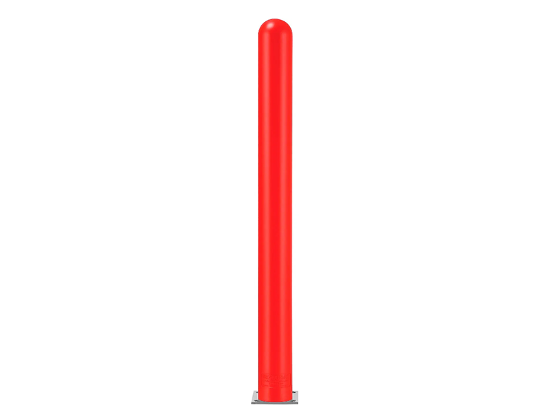Smooth Bollard Post Sleeve 4" HDPE Dome Top, Red