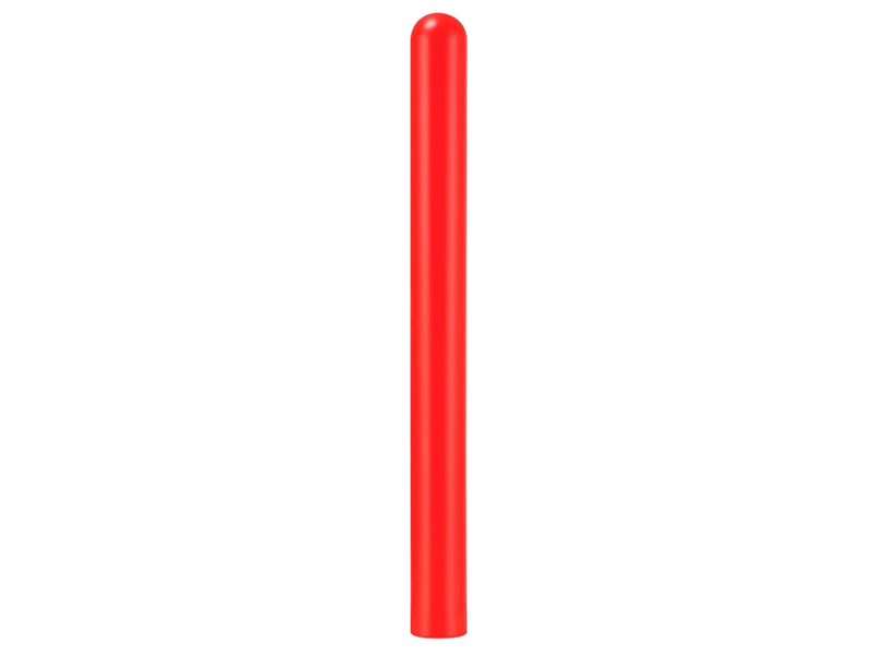 Smooth Bollard Post Sleeve 4" HDPE Dome Top, Red