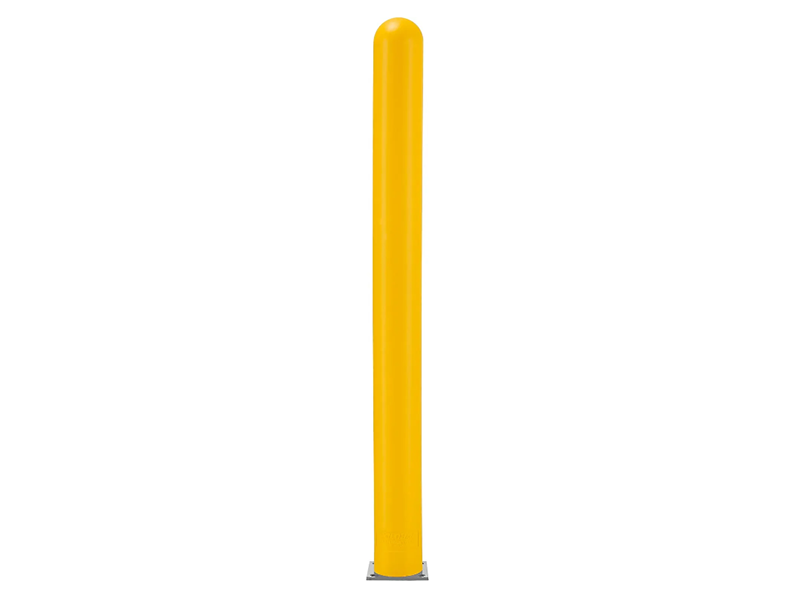 Smooth Bollard Post Sleeve 4" HDPE Dome Top, Yellow