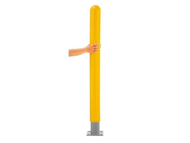 Smooth Bollard Post Sleeve 4" HDPE Dome Top, Yellow