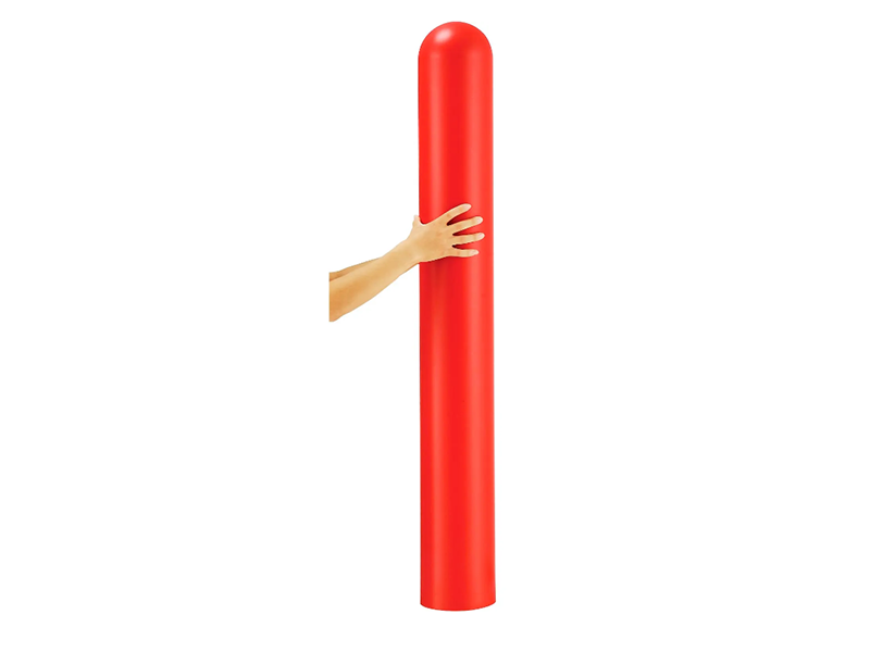 Smooth Bollard Post Sleeve 6" HDPE Dome Top, Red