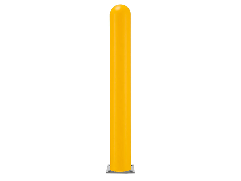 Smooth Bollard Post Sleeve 6" HDPE Dome Top, Yellow