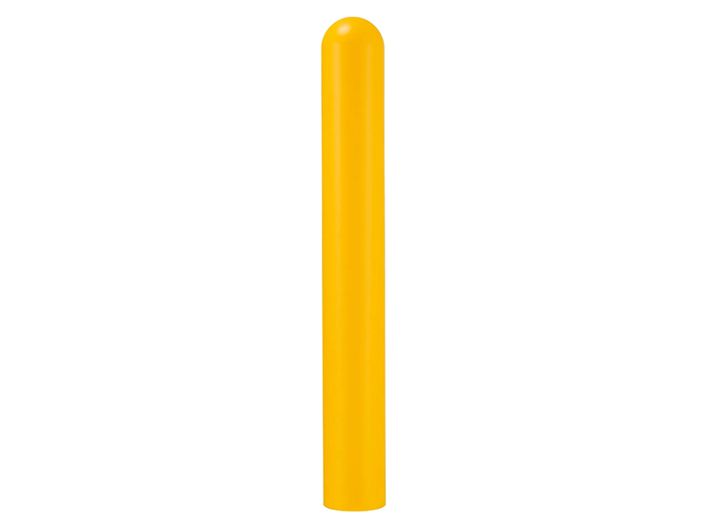 Smooth Bollard Post Sleeve 6" HDPE Dome Top, Yellow