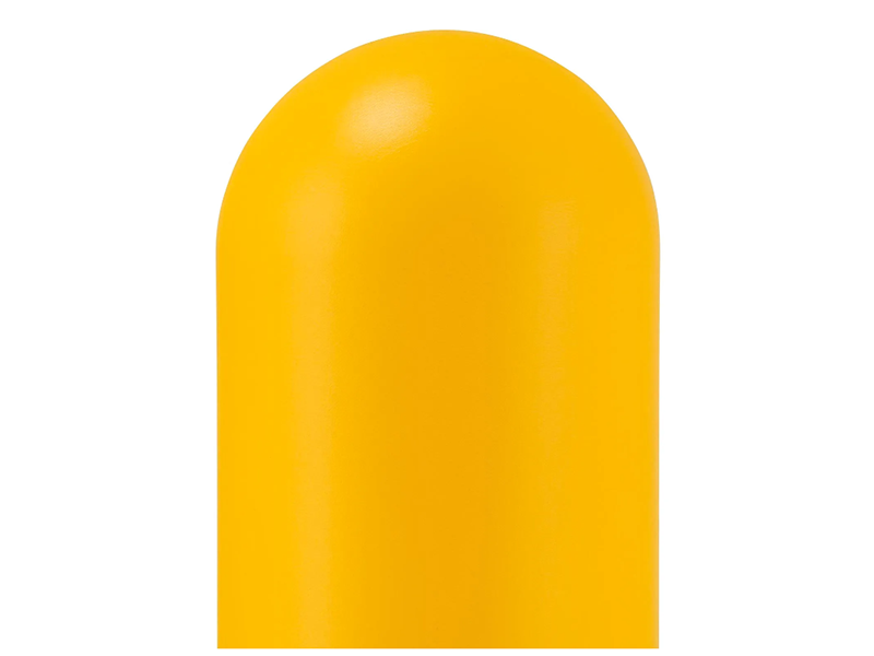 Smooth Bollard Post Sleeve 6" HDPE Dome Top, Yellow