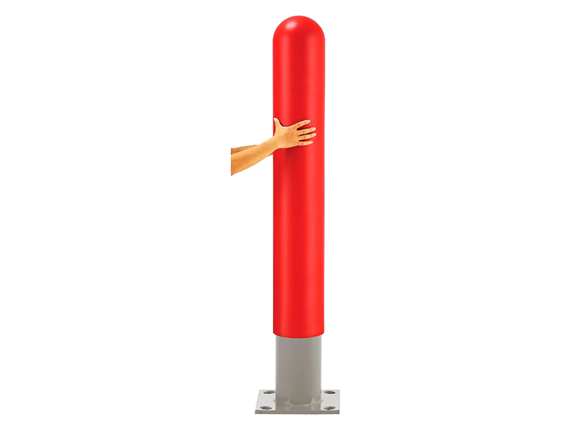 Smooth Bollard Post Sleeve 8" HDPE Dome Top, Red
