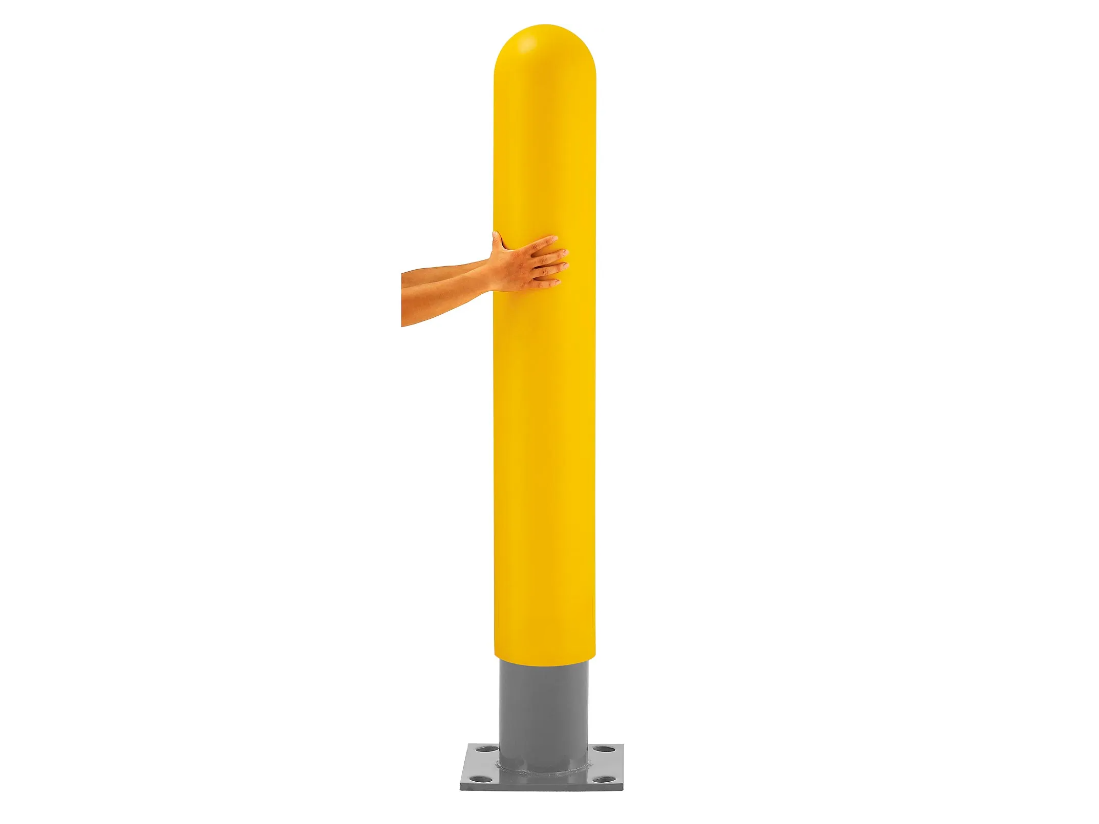 Smooth Bollard Post Sleeve 8" HDPE Dome Top, Yellow