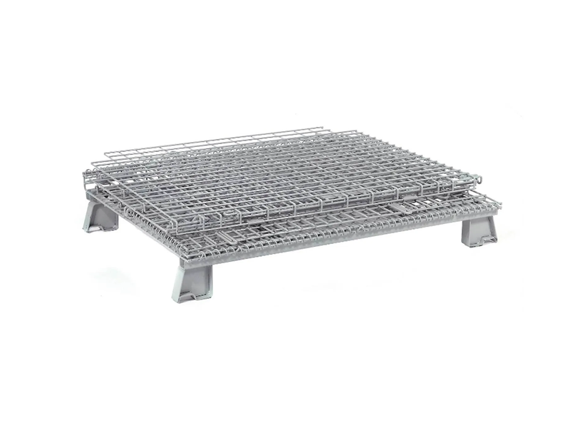 Folding Wire Container, 48"L x 40"W x 42-1/2"H, 4000 lb. Capacity, Gray