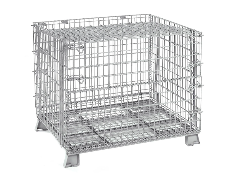 Folding Wire Container, 40"L x 32"W x 34-1/2"H, 4000 lb. Capacity, Gray