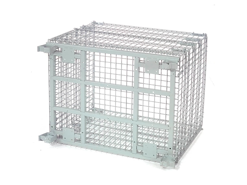 Folding Wire Container, 48"L x 40"W x 42-1/2"H, 4000 lb. Capacity, Gray