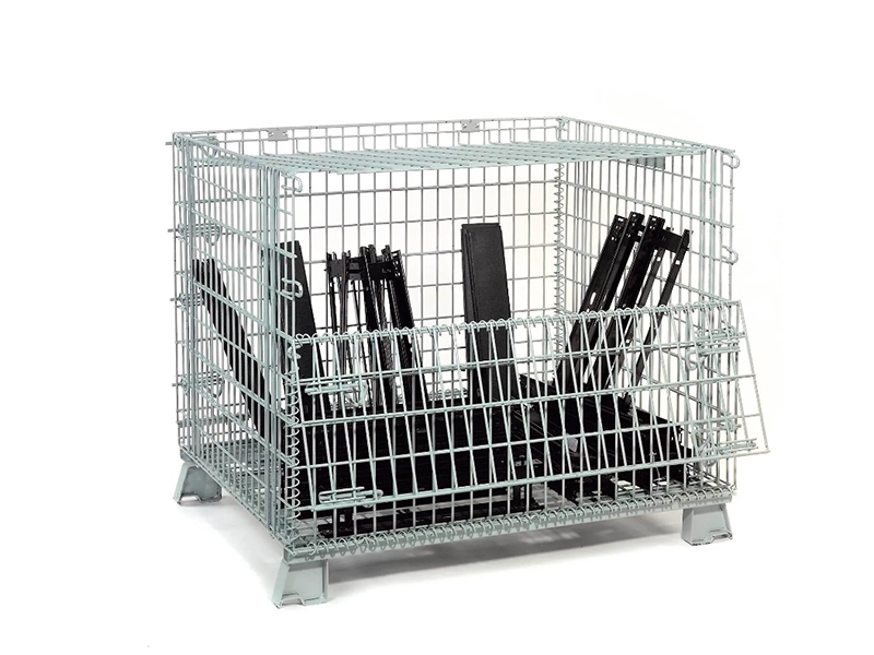 Folding Wire Container, 40"L x 32"W x 34-1/2"H, 4000 lb. Capacity, Gray