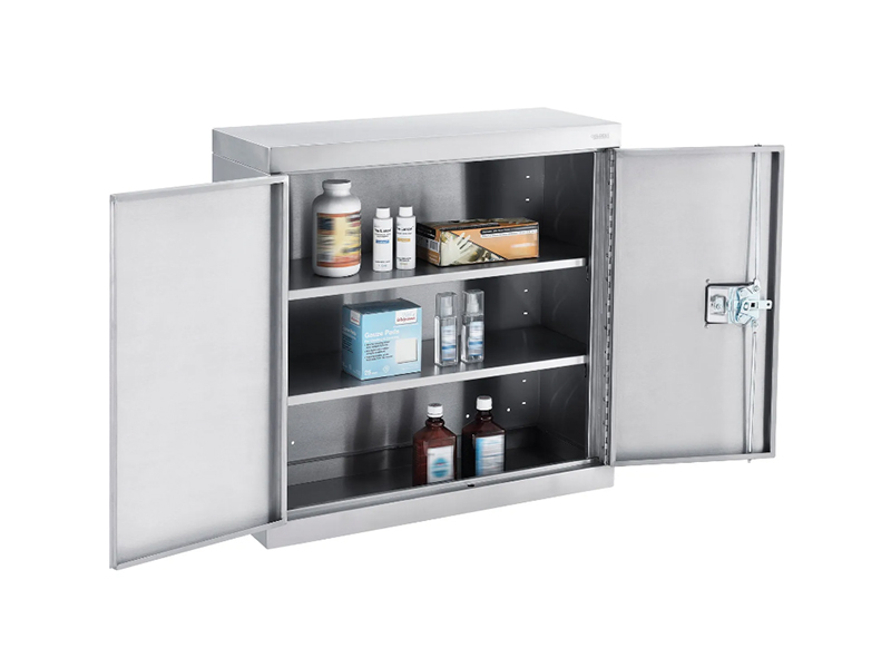 Wall Mount Storage Cabinet, 30"Wx12"Dx30"H, Assembled, 430 Stainless Steel