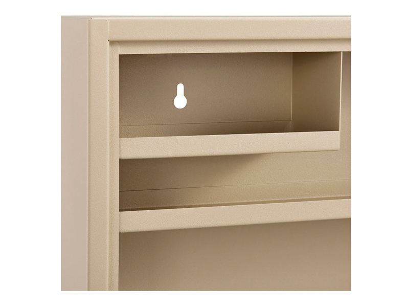 Medical Security Cabinet w/Double Key Locks, 14"Wx3-1/8"Dx17-1/8"H, Beige