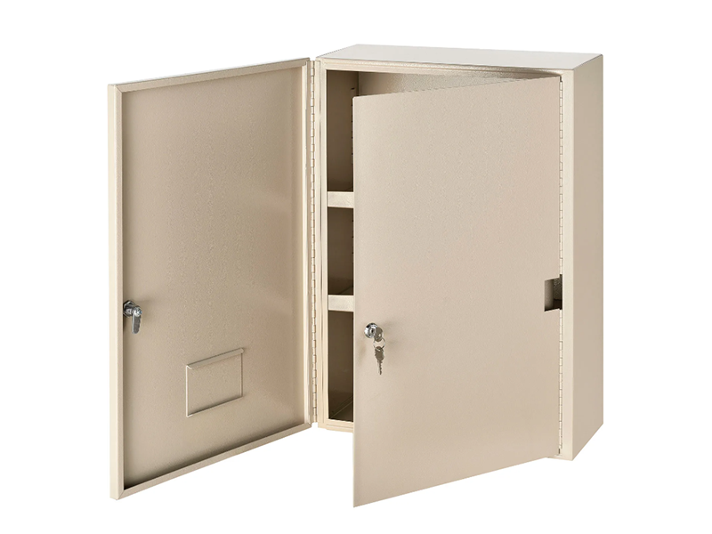 Medium Medicine Cabinet, Double Door/Double Lock, 16"W x 8"D x 24"H, Beige