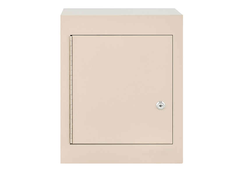 Small Medicine Cabinet, Double Door/Double Lock, 12"W x 8"D x 15"H, Beige