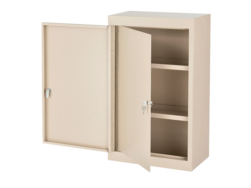 Large Medicine Cabinet, Double Door/Double Lock, 18"W x 10"D x 30"H, Beige