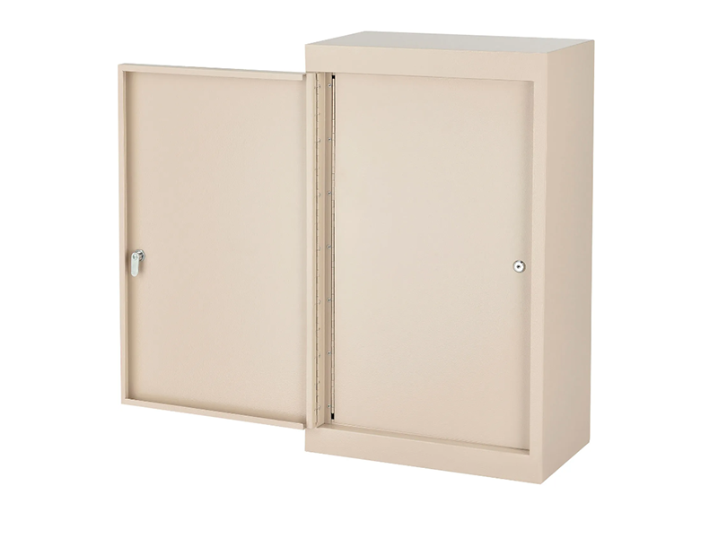 Large Medicine Cabinet, Double Door/Double Lock, 18"W x 10"D x 30"H, Beige