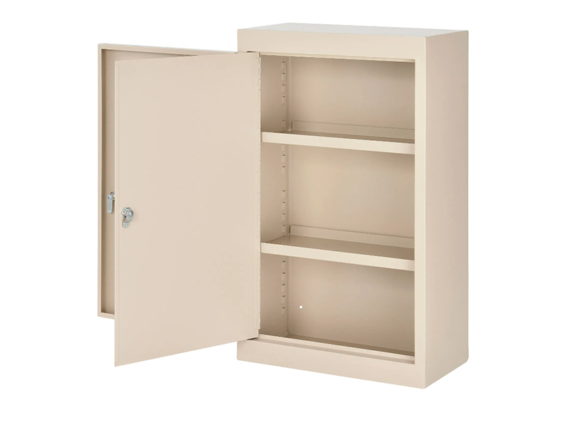 Large Medicine Cabinet, Double Door/Double Lock, 18"W x 10"D x 30"H, Beige