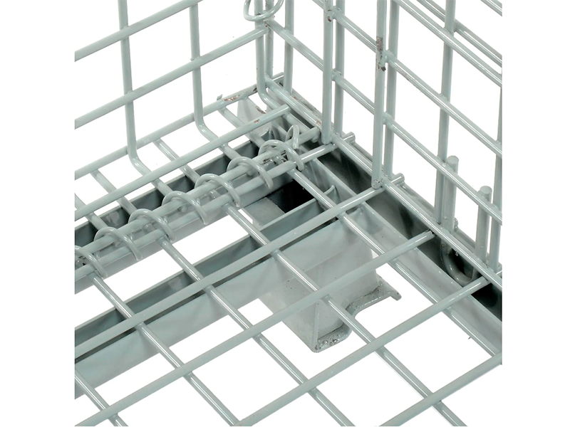 Folding Wire Container, 48"L x 40"W x 42-1/2"H, 3000 lb. Capacity, Gray