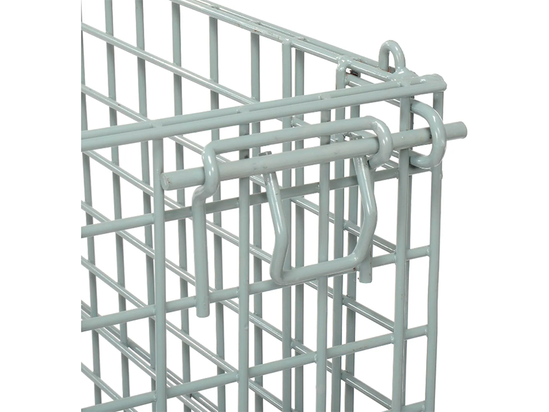 Folding Wire Container, 48"L x 40"W x 42-1/2"H, 3000 lb. Capacity, Gray
