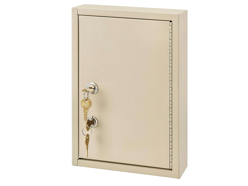 Medical Security Cabinet w/Double Key Locks, 8"W x 2-5/8"D x 12-1/8"H, Beige