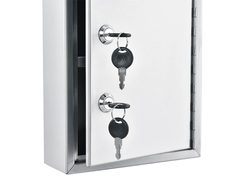 Stainless Steel Medical Cabinet W/Double Key Locks, 8"Wx2-5/8"Dx12-1/8"H