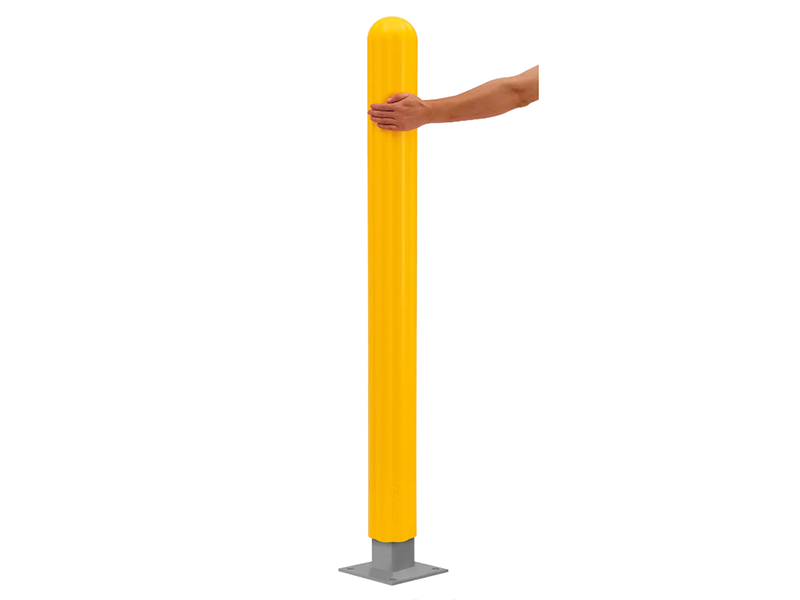 Ribbed Bollard Sleeve, 4" Dia. x 56"H, Yellow