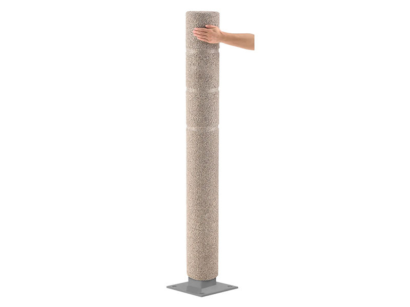 Decorative Bollard Cover, 6' Dia. x 60''H, Stone Finish