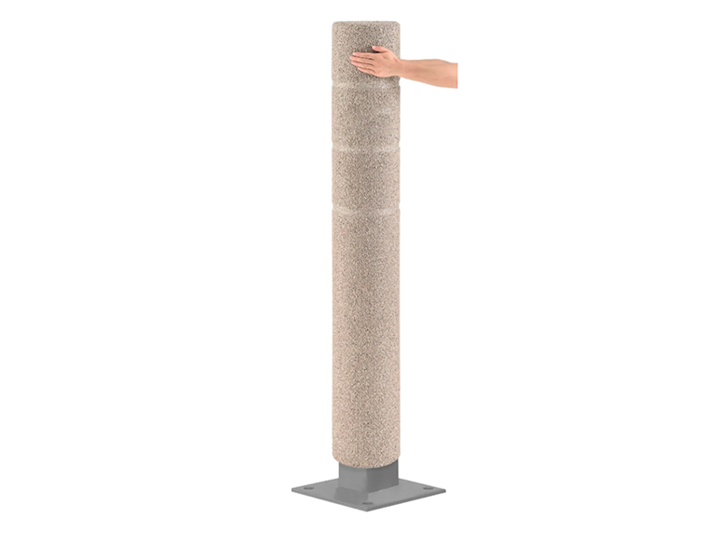 Decorative Bollard Cover, 8' Dia. x 60''H, Stone Finish