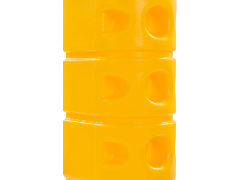 Rack Protector, Rack End Mounting, 3" x 3" Opening, 18"H, Yellow