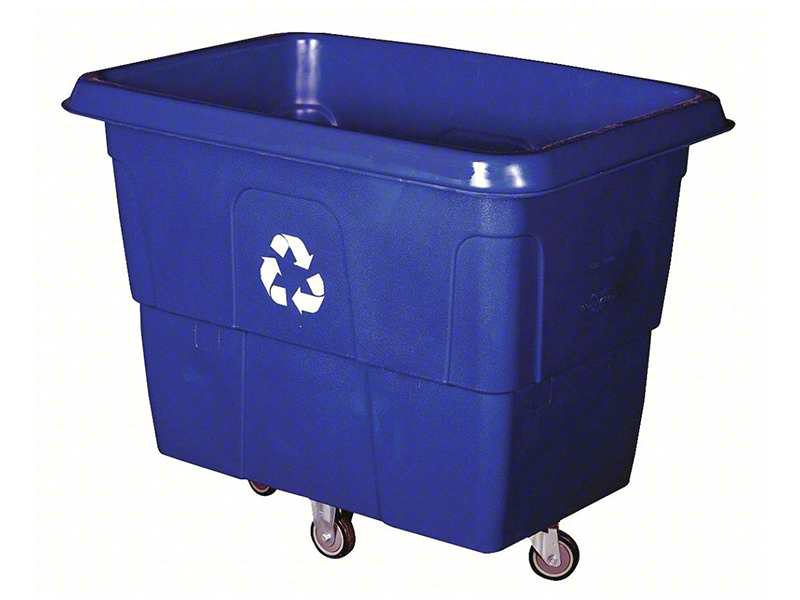 Cube Truck For Recycling,16 Cu.Ft.,500Lb.Load, Blue