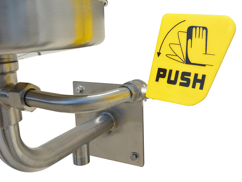 Emergency Eyewash Station, Wall Mount, Stainless Steel