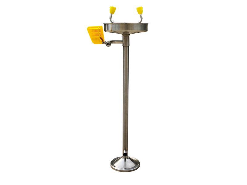 Emergency Eyewash Station, Pedestal Mount, Stainless Steel