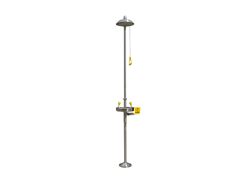 Emergency Combination Shower With Eyewash Station, Stainless Steel