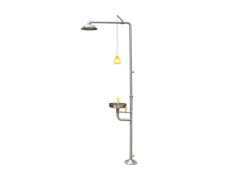 Emergency Combination Shower With Eyewash Station, Stainless Steel