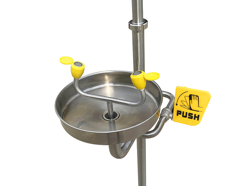 Emergency Combination Shower With Eyewash Station, Stainless Steel