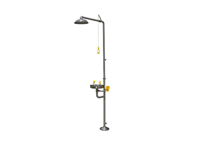 Emergency Combination Shower With Eyewash Station, Stainless Steel