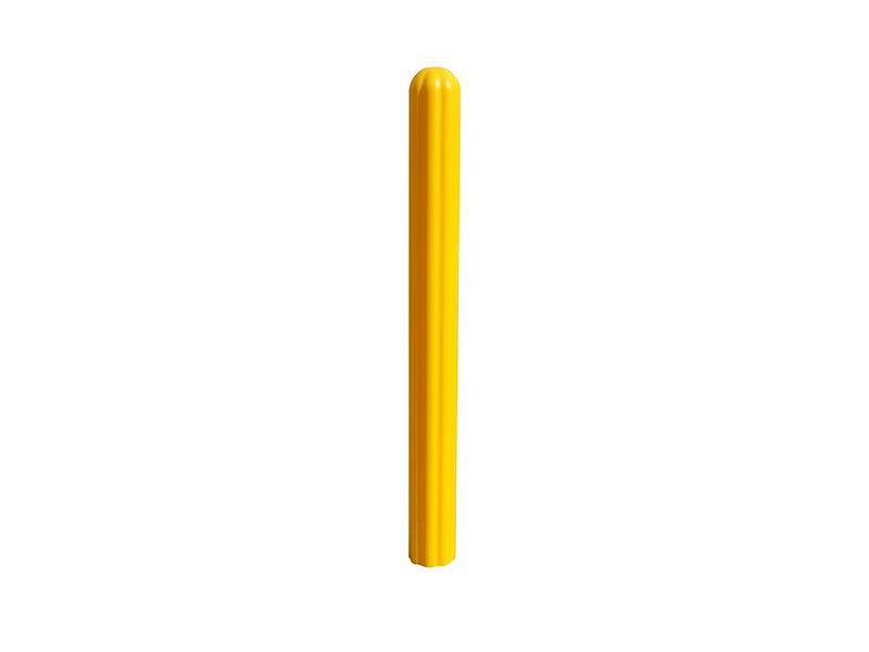 Ribbed Bollard Sleeve, 4" Dia. x 56"H, Yellow