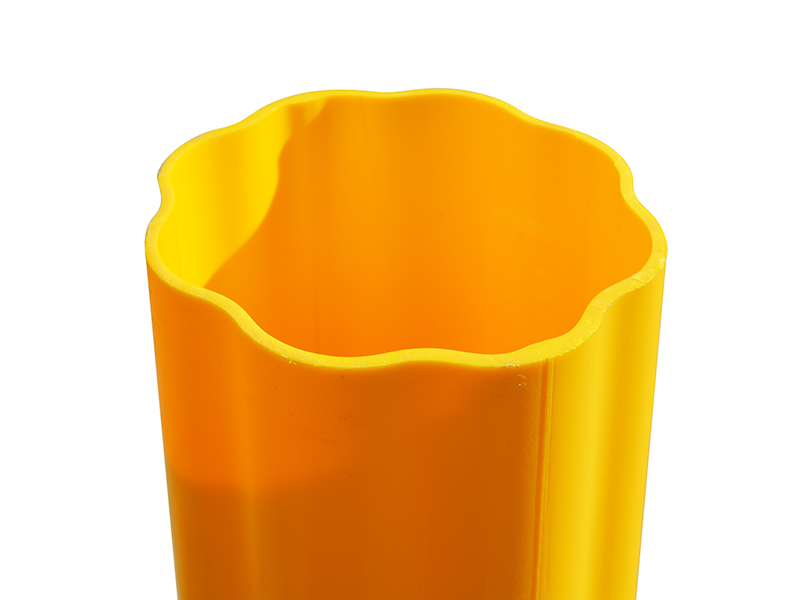 Ribbed Bollard Sleeve, 4" Dia. x 56"H, Yellow