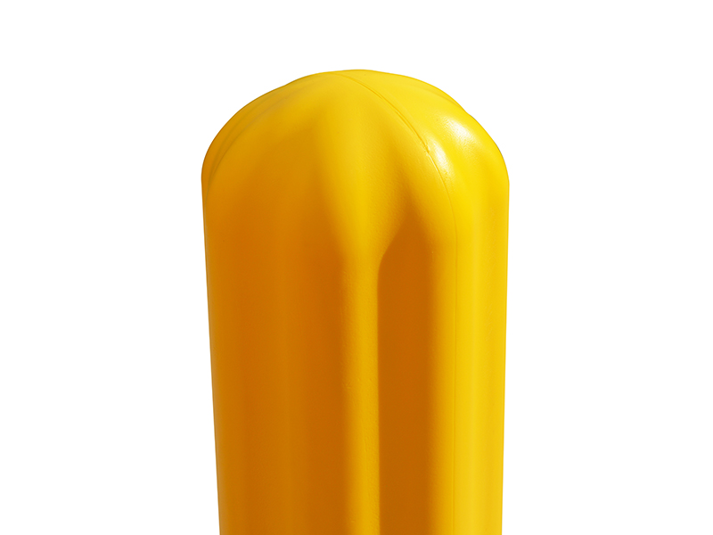 Ribbed Bollard Sleeve, 6" Dia. x 56"H, Yellow