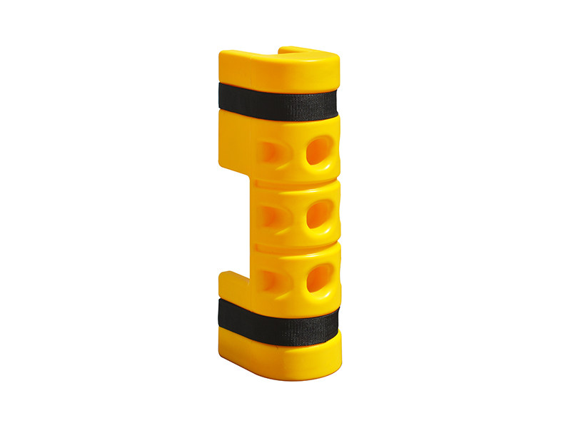 Rack Protector with Cutout, 3" x 3" Opening, 18"H, Yellow