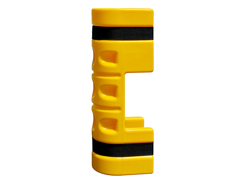 Rack Protector with Cutout, 3" x 3" Opening, 18"H, Yellow