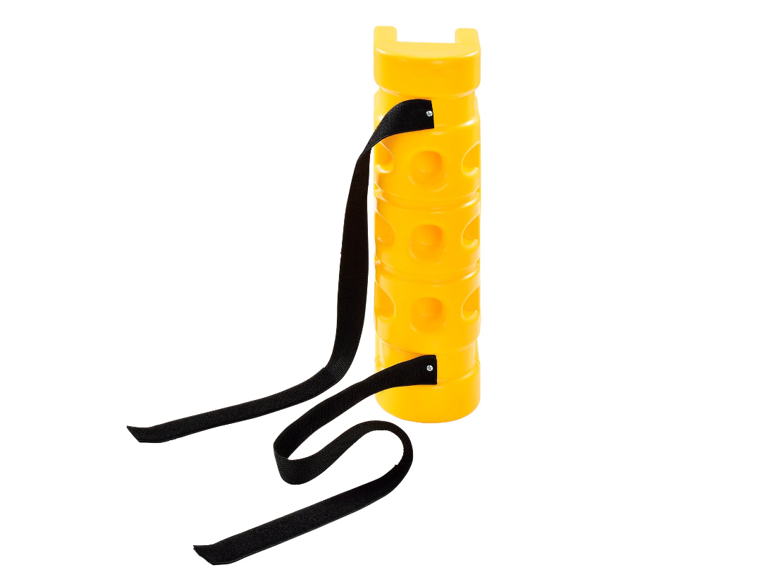 Rack Protector with Cutout, 3" x 3" Opening, 18"H, Yellow