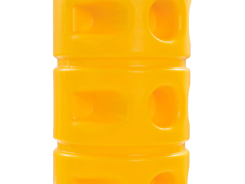 Rack Protector with Cutout, 3" x 3" Opening, 18"H, Yellow